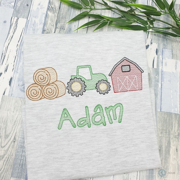 Customized welcome to the farm t-shirt | Customized embroidered tractor t-shirt | Farm and hay | Customized farm tractor t-shirt