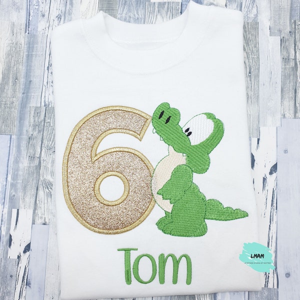 T-shirt personnalisé bébé crocodile | chemise anniversaire petit garçon | bébé aligator, crocodile | Cadeau personnalisé garçon crocodile