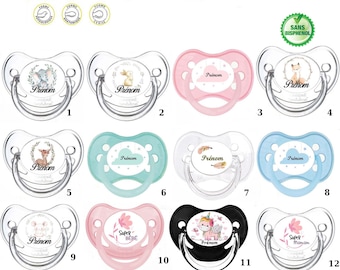 Chupete personalizado de color con el nombre del niño/bebé