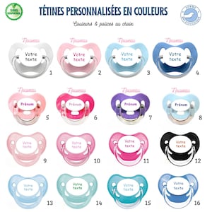 Personalized pacifier with name - Several colors to choose from, without pattern