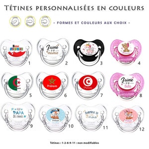 Tétine bébé personnalisée / sucette personnalisable avec le prénom de l'enfant/bébé