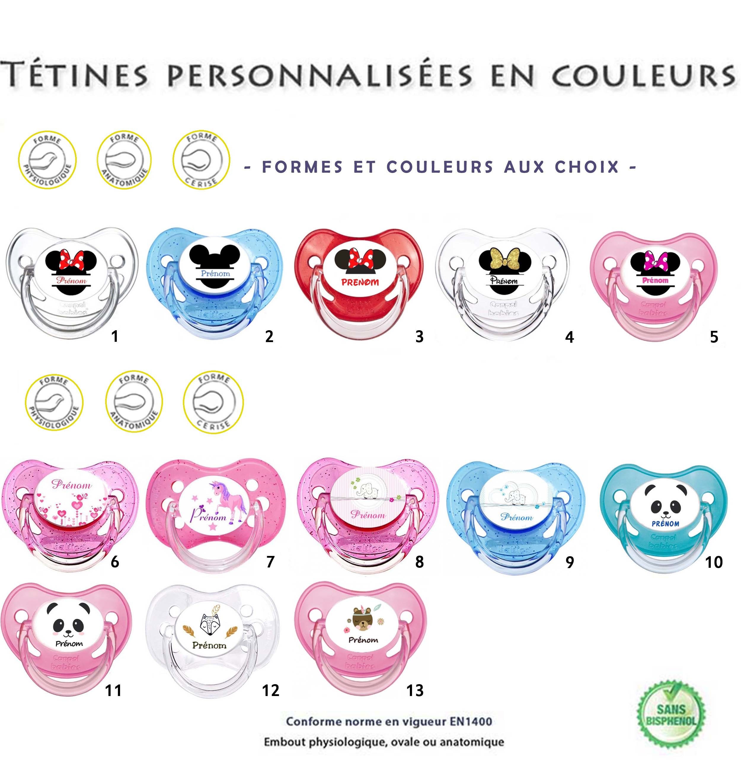 Tetine Couleur Sucette Personnalisable Avec Le Prenom De Etsy