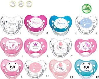 Personalized baby pacifier with the child's name/star baby pacifier/super baby pacifier/panda pacifier/unicorn pacifier