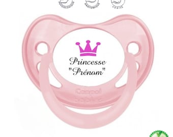 Personalized baby pacifier with baby's name or phrase of your choice - Princess