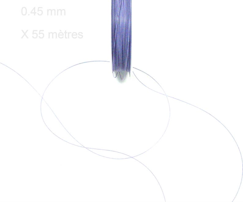 Cable acier gainé 0.45 mm VIOLET en rouleau de 55M image 1