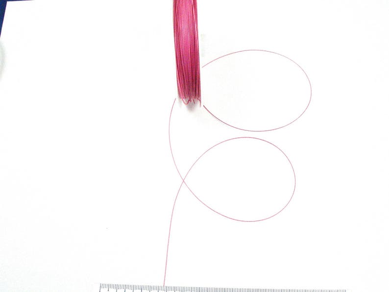 Cable acier gainé rose clair en rouleau de 55M image 1
