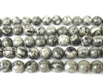 20 4MM gray Jasper beads