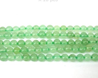 10 perles en aventurine naturelle 4 MM