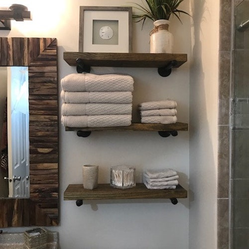 What to Put on Bathroom Floating Shelves Rispa
