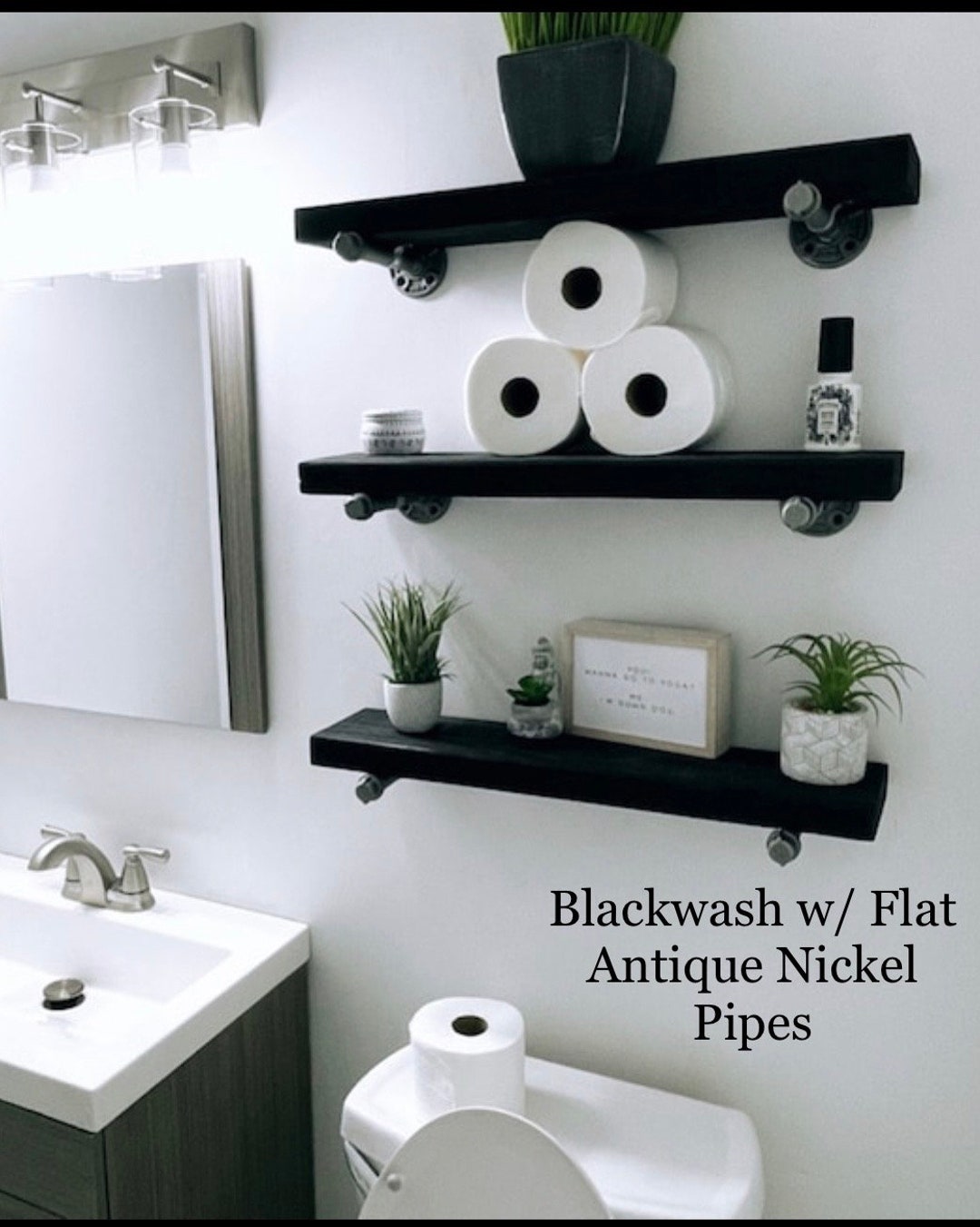 Black Bathroom Shelving Ideas