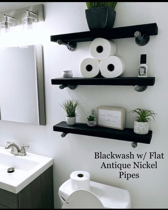 Bathroom Shelves Over Toilet Black Floating Bathroom Shelves - Temu