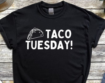 Taco Tuesday love mexican food gift Black funny t-shirt