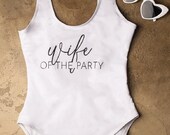 Bride Wife of the Party Bride Swimsuit Personalized Bride Swimsuit One-piece Honeymoon Swim Suit Custom Swimsuit Bachelorette Swimsuit Beach
