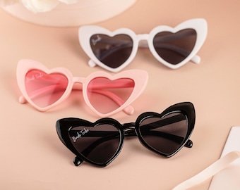 Gafas de sol con forma de corazón, gafas de sol para novia y bebé, gafas de sol para despedida de soltera, regalos de playa para despedida de soltera, regalos para despedida de soltera, regalo para dama de honor
