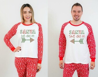 Christmas pajama couple set clearance