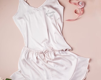 Personalized gift CAMI SET Front Customization Bridal Party Pajamas Camisole Set Bridesmaid Proposal Gifts Wedding Bridesmaid Christmas Gift