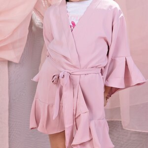 Ruffle Robe for Flower Girl Gift , Mini me Robe, Spa Day Robe, Toddler & Adult Robe Bridesmaid Robe, Spa Party Birthday