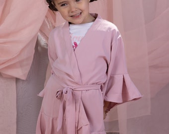 SPA PARTY Kinder Rüschen Roben Blumenmädchen Roben Roben Brautroben Roben Kimono Roben Geschenk für kleine Mädchen Hochzeitsgeschenk Robe Geschenke