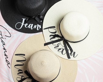 Sombrero de sol flexible Sombreros de despedida de soltera Sombrero de playa para dama de honor Sombreros de despedida de soltera Sombrero de sol para dama de honor - Regalos - Caramelo crema