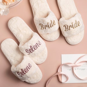 Personalized Slippers-Add Any Text Bridesmaid gifts Bride gifts, bridal party gifts bachelorette bridal shower gifts slipper Christmas Gifts