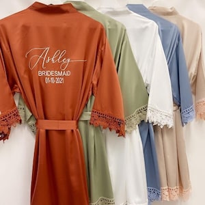 Wedding Robes Lace Robe Bridesmaid Robes Bridal Robe Bridal Party Robes Bridesmaid Gifts Bridesmaids Proposal Wedding Party Gift Bride