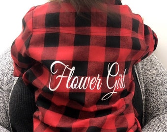 Personalized gift  UNISEX oversized flannel shirt Bridesmaid Gift, plaid Shirt Bridesmaid Shirts, Bridal Party Shirt Matching Christmas Gift