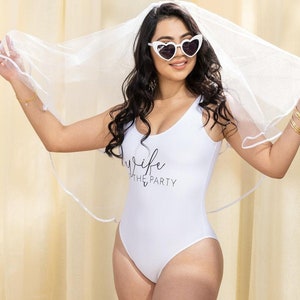 Bride Wife of the Party Bride Swimsuit Personalized Bride Swimsuit Onepiece Honeymoon Swim Suit Custom Swimsuit Bachelorette Swimsuit Beach