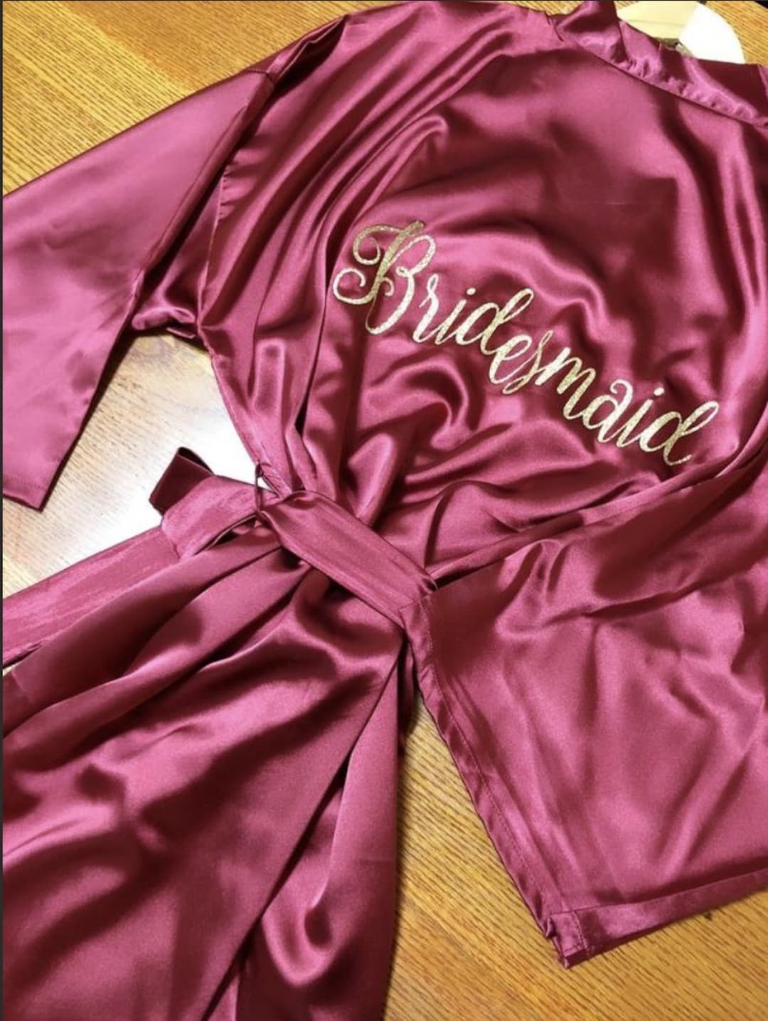 Satin Robe Wedding Robe Personalized Option With Any Text, Bridesmaid ...