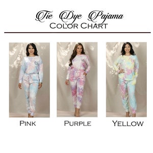 Personalized Gifts PAJAMA Tie Dye Long Sleeve Pants Pajama Personalized Tie-Dye Pajamas, Tie Dye Pjs, Women's PJ Sets Mom pajama image 9