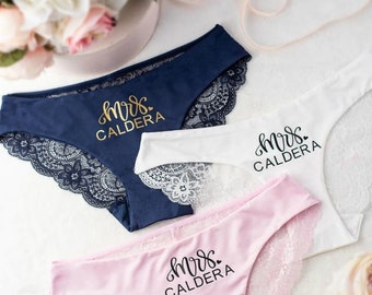 Bragas de novia personalizadas Ropa interior de encaje para boda