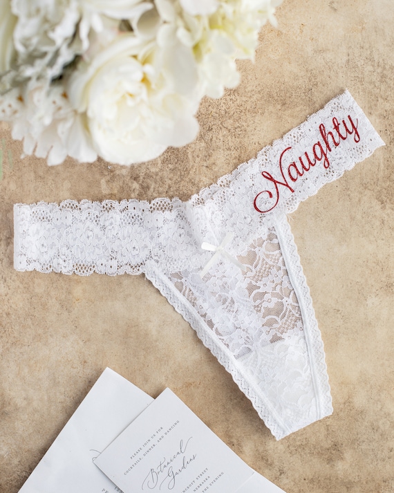 Personalized Gift for Her Bride Panties Lace Wedding Underwear Bridal  Shower Gift Bachelorette Personalized Honeymoon Christmas Gift 