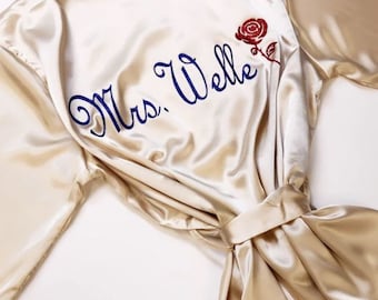 Beauty and the Beast Inspired Robe Wedding robe Disney inspired Personalised robes, bridesmaid robes, Disneyland robes, birthday Disney gif