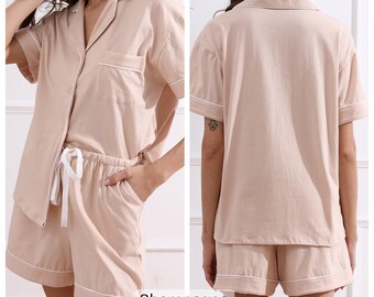 Pigiama donna corto stile camicia tutto abbottonato avanti - Intimo Altieri - Shop