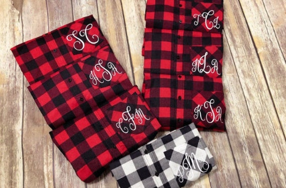 UNISEX Oversized Flannel Shirt Bridesmaid Gift Plaid Shirt