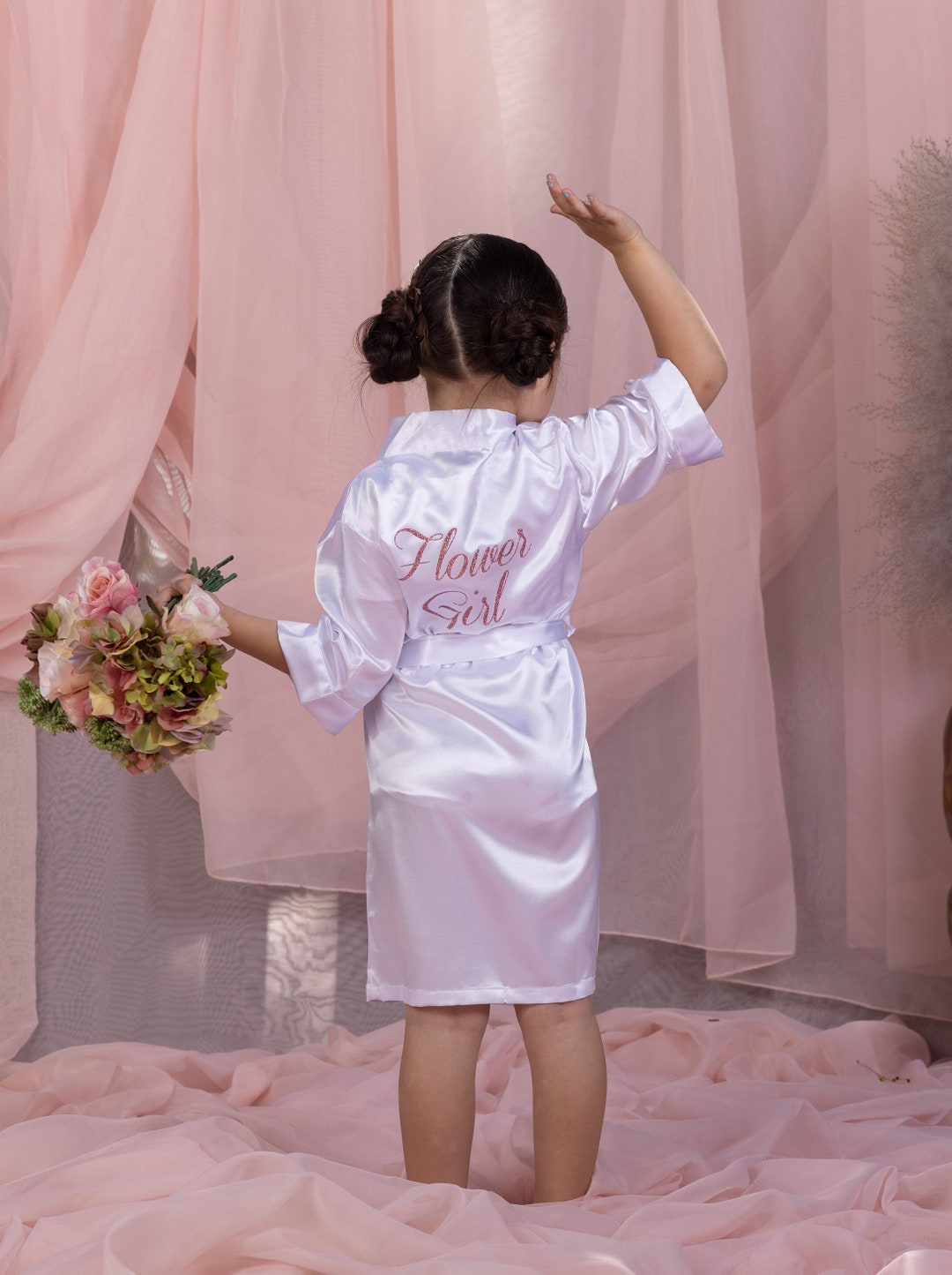 Wedding Robe PERSONALIZED Flower Girl Robe Flower Girl Gift Lace Girl Robe Robes Set Gift Set