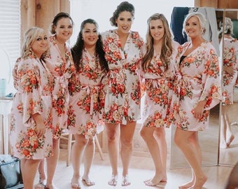 Floral Bridesmaid Robes - Bridesmaid Gifts - Floral Robe - Getting Ready Robes - Bridal Party Gifts - Kimono - Bridesmaid Proposal