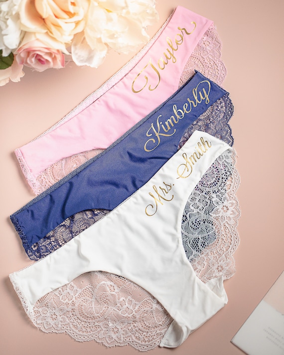 Custom Gifts For Her Bride Panties Lace Wedding Underwear Bridal