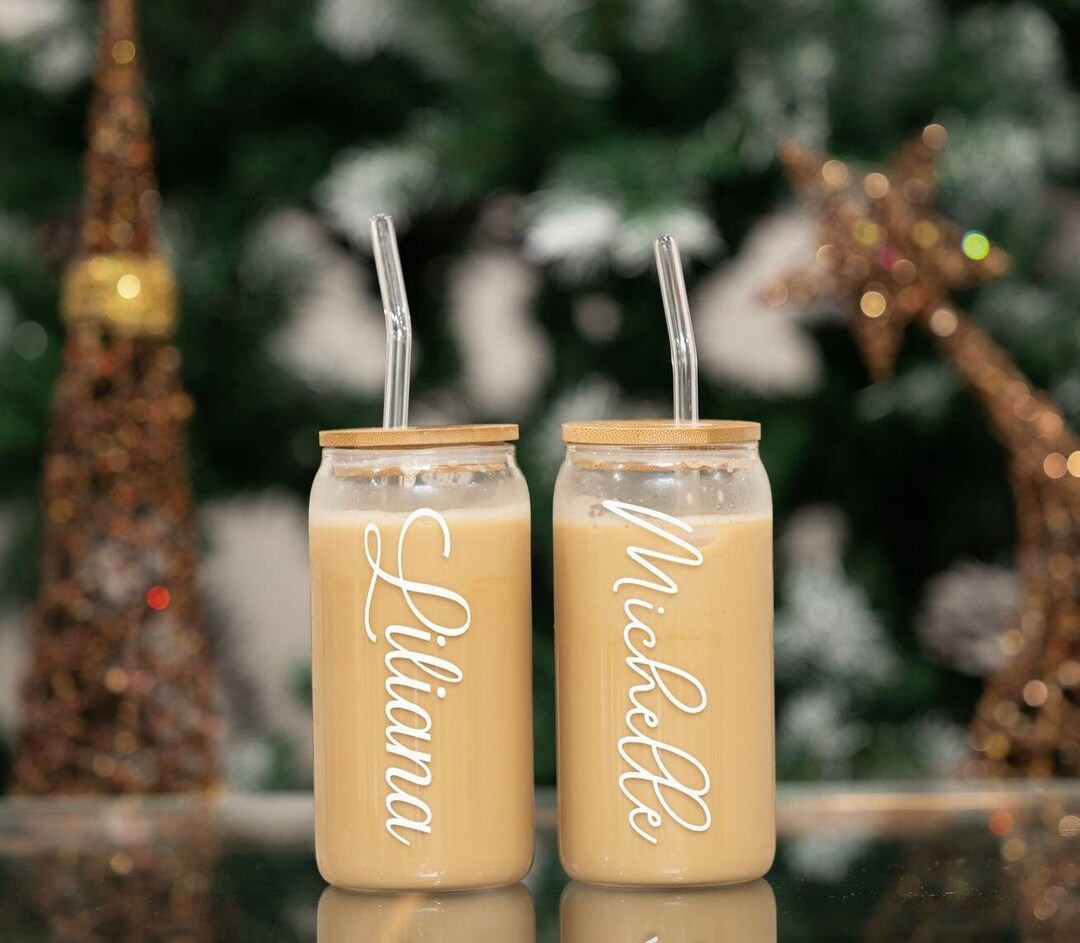 Gifts Personalized Name Iced Coffee Cup Soda Beer Can Glass With Lid ...