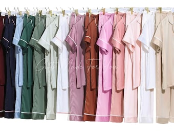 Short Sleeve+ Long Pants women's Pajamas Customized Pj's Set Gift for Mom  Wife Personalized Gift Bridesmaid Pajamas Bridesmaid Proposal