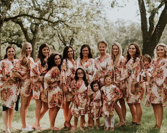 Floral Bridesmaid Robes - Bridesmaid Gifts - Floral Robe - Getting Ready Robes - Bridal Party Gifts - Kimono - Bridesmaid Proposal