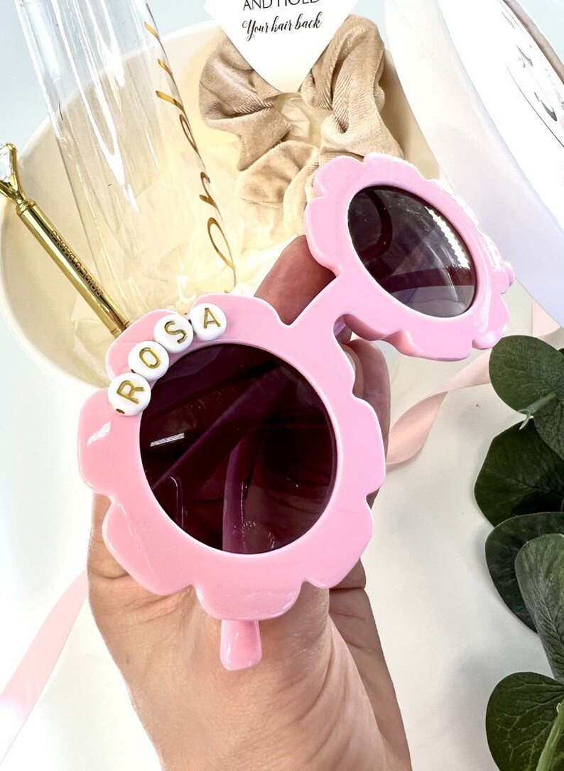 Personalized gift Flower Girl Sunglasses Flower Shaped SunGlasses For Girls Flower Girl Toddler Petal Patrol Flower Girl Christmas Gifts image 3