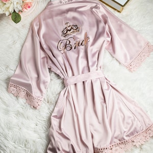 Satin Lace Bridesmaid Robes Wedding Kids/Adult Robes Lace Robe Bridesmaid  Robe Bridal Party Robes Bridesmaid Gifts Bridesmaids Proposal