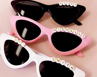 Cadeau personnalisé demoiselles d'honneur lunettes de soleil oeil de chat lunettes de soleil mariée personnalisées lunettes de soleil EVJF mariée lune de miel cadeau nuptiale de douche