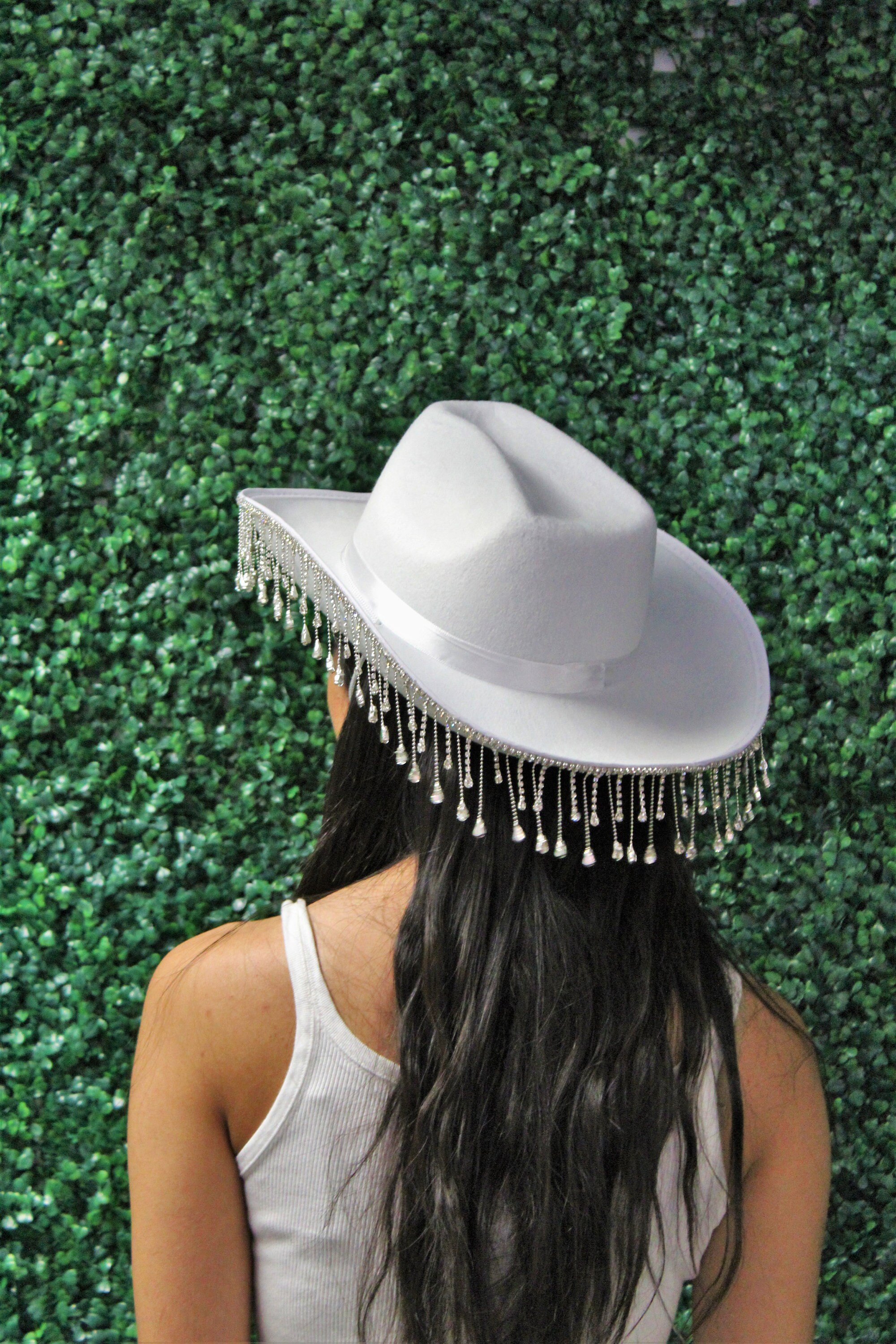 Bride Hat Bridal Shower Hat Cowboy Wedding White Bride Hat Etsy
