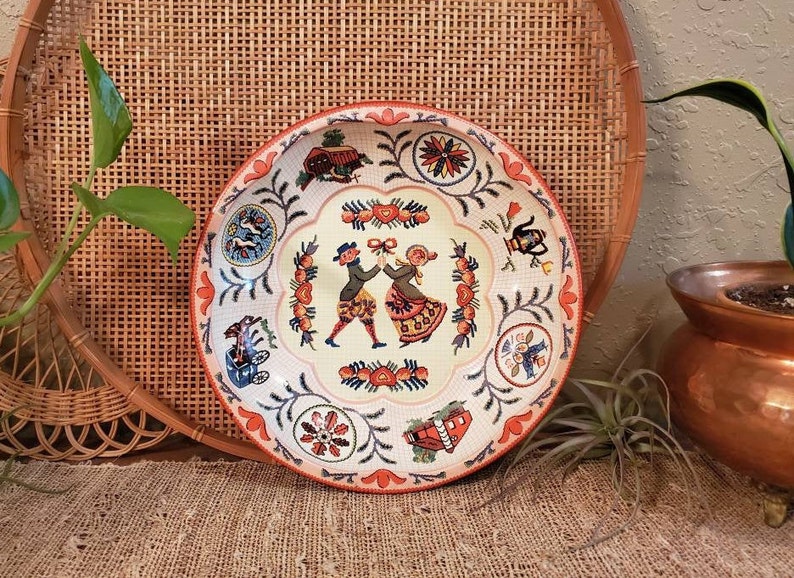 Vintage Daher Decorated Ware Tray Red Pink And Green Dutch Etsy