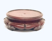 3.5 quot Carved Black Rosewood Asian Plant Stand Ginger Jar Vase Holder