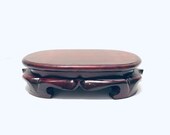 10.5 quot Oval Carved Rosewood Asian Plant Stand Ginger Jar Vase Footbath Holder
