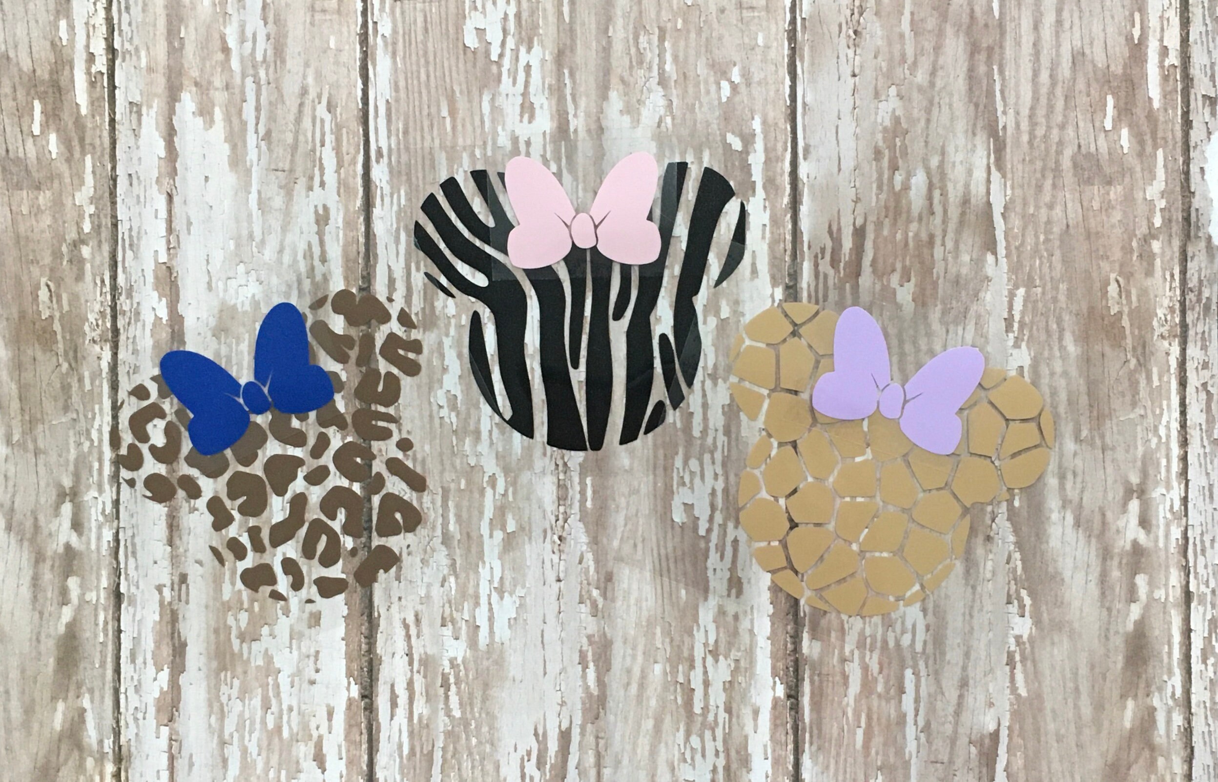 Zebra Giraffe Leopard  Safari Mouse Animal Print Iron On Heat Transfe…
