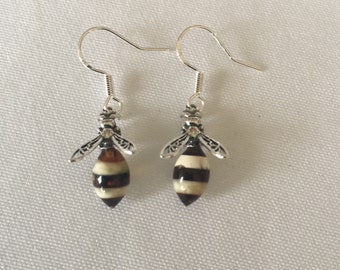 Baltic Amber Dangle Bee Earrings