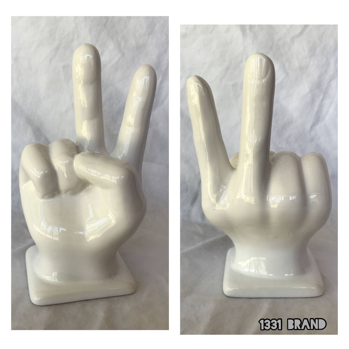 Peace Sign Hand Statue in Different Colors Ceramic Etsy